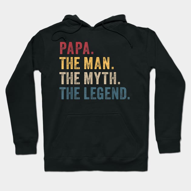 Papa Man Myth Legend Shirt For Mens & Dad Funny Father Gift Hoodie by David Darry